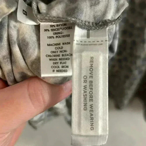 Anne Taylor  Loft Dress with Ruffled Sleeve with Sage Green Pattern - Picture 4 of 5